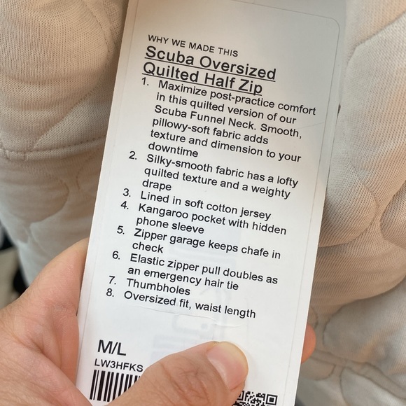 Lululemon Quilted Pullover Sweatshirt | Size M/L| Cozy Half Zip Hoodie Scuba - Picture 9 of 13